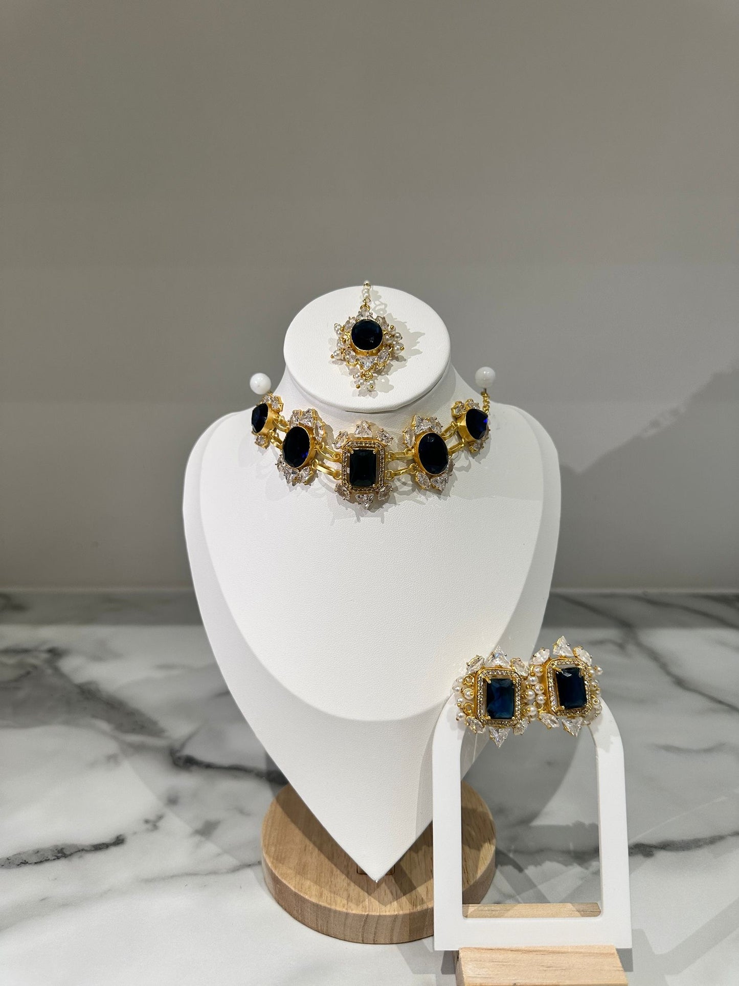 Navy Blue Choker Set