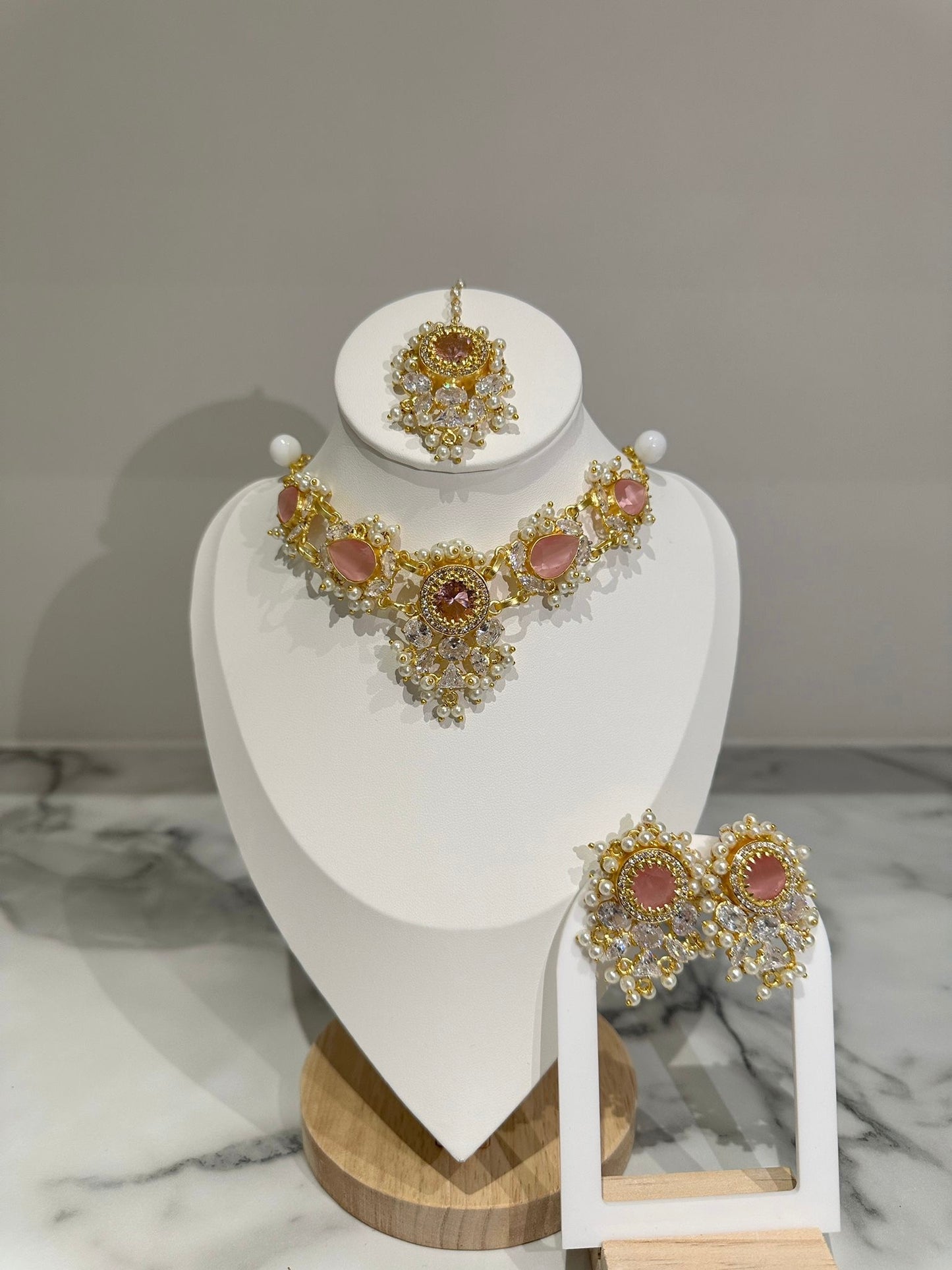 Pink Bridesmaid Jewellery Set