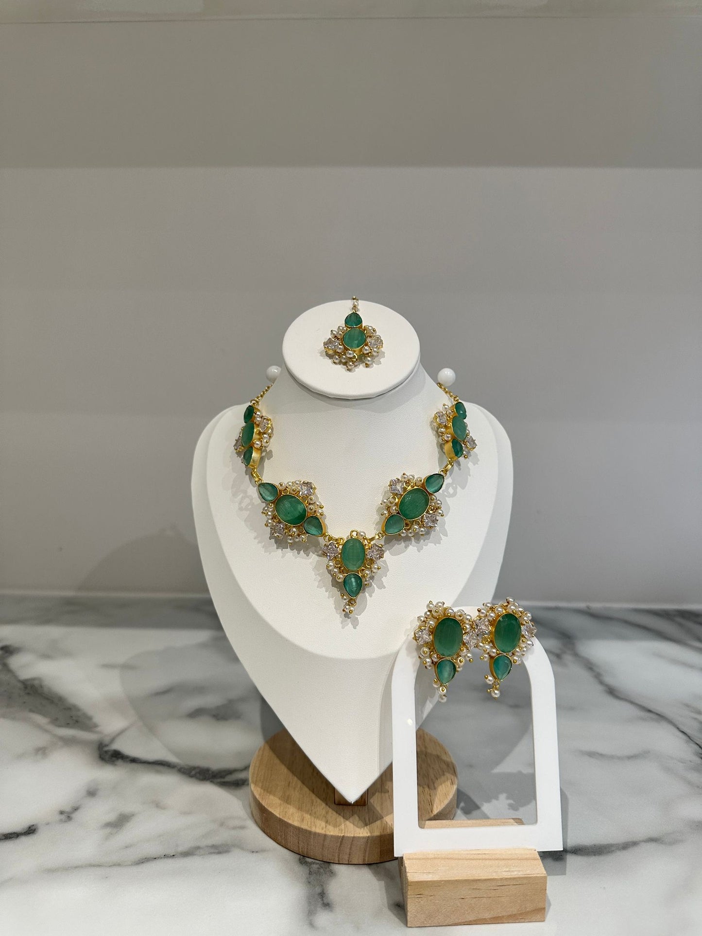 Sage Green Neckline Set