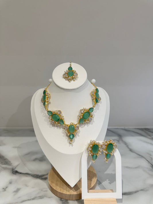 Sage Green Neckline Set