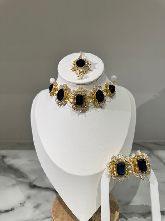 Navy Blue Choker Set