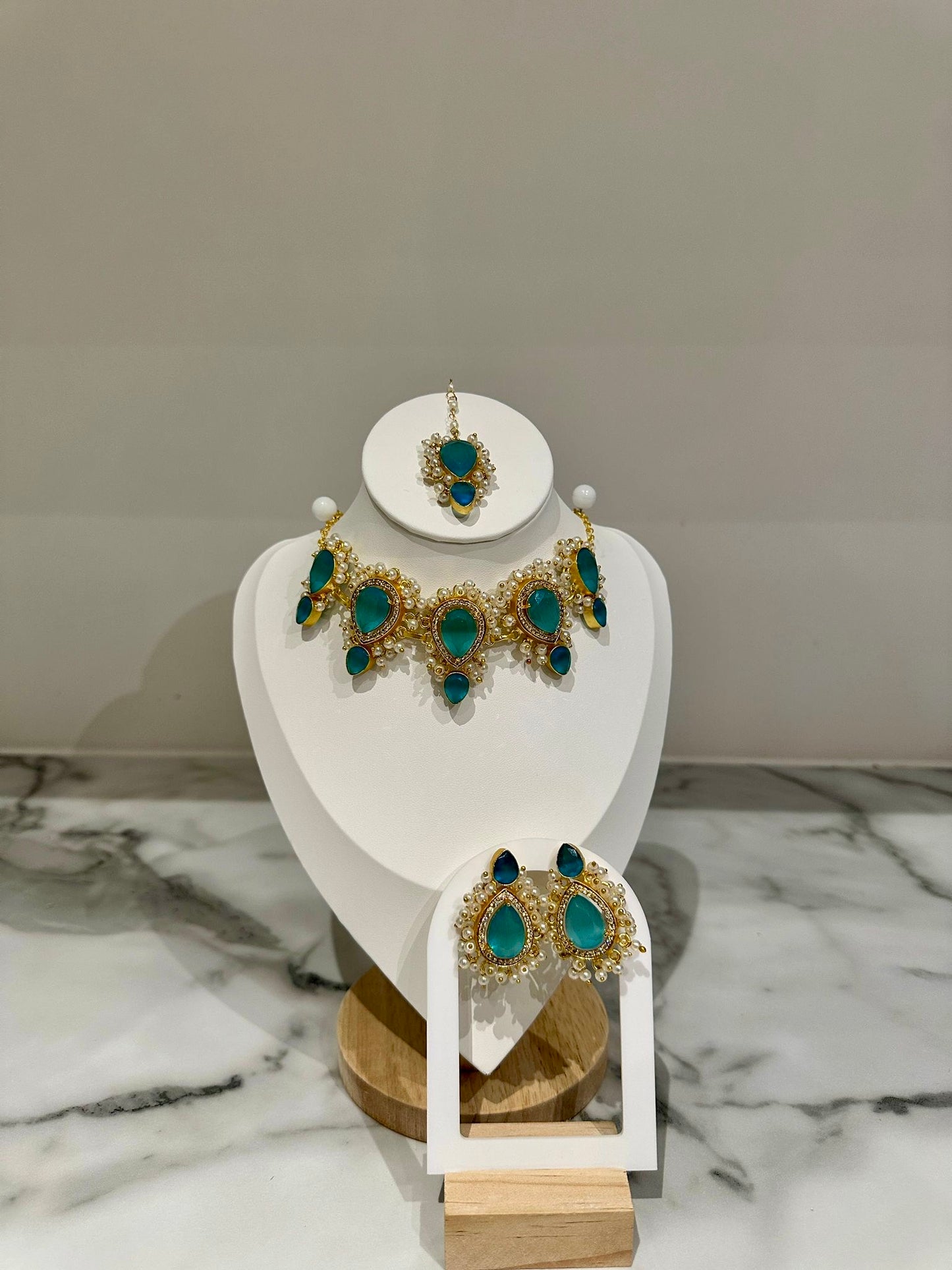 Teal Blue Pear Drop Set