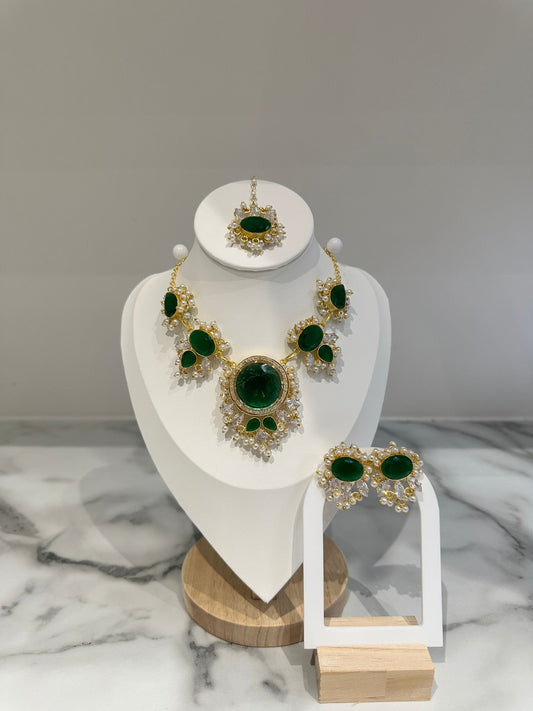 Bridal Green Statement Set